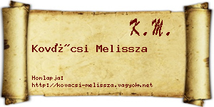 Kovácsi Melissza névjegykártya